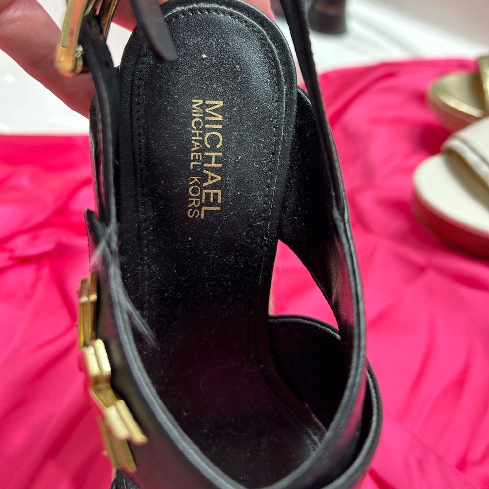 Michael Kors black wedges new
